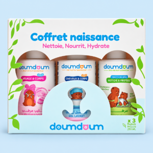 Coffret Naissance Doumdoum – 3 Soins Bébé 250 ml | Visage, Corps & Cheveux